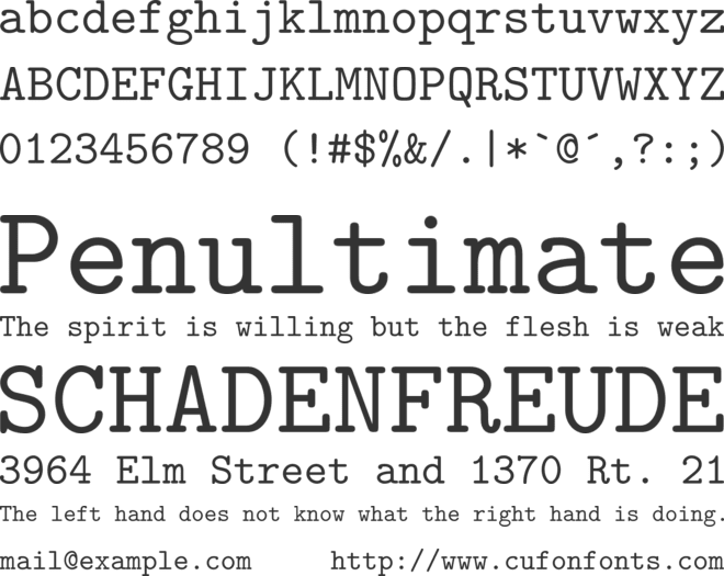 Latin Modern Mono font preview