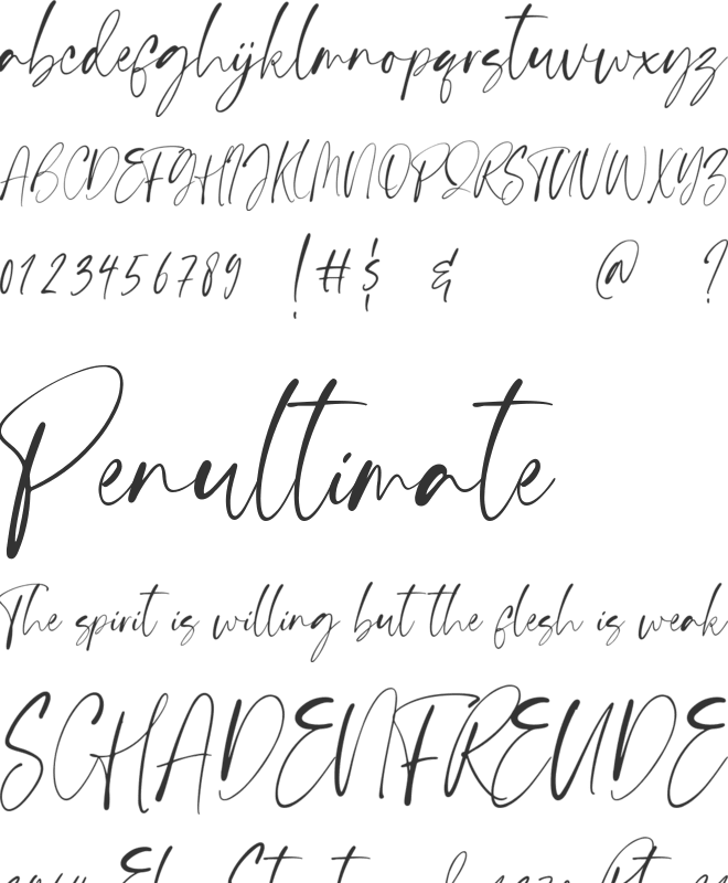 Handsnow font preview