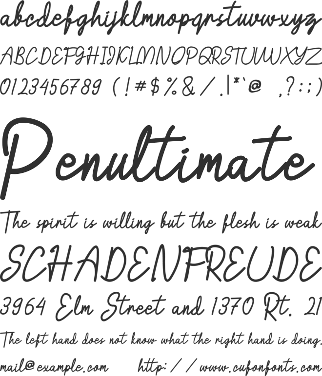 Rote font preview