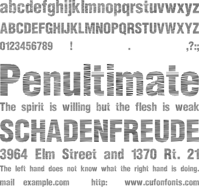 Static Age Horizontal Hold font preview