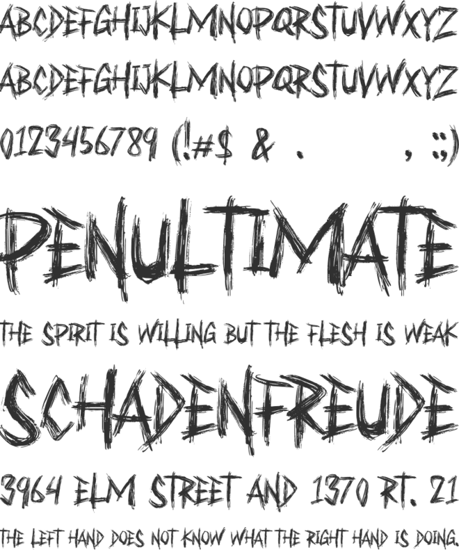 Bruttall font preview