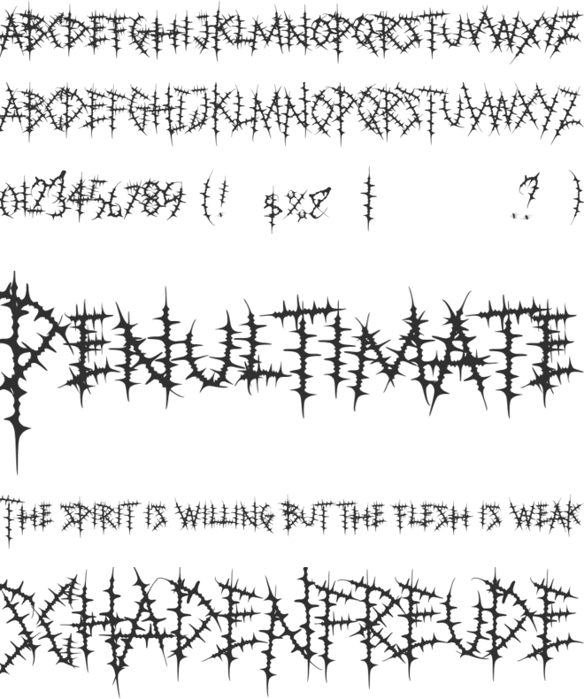 Bloody Durian font preview