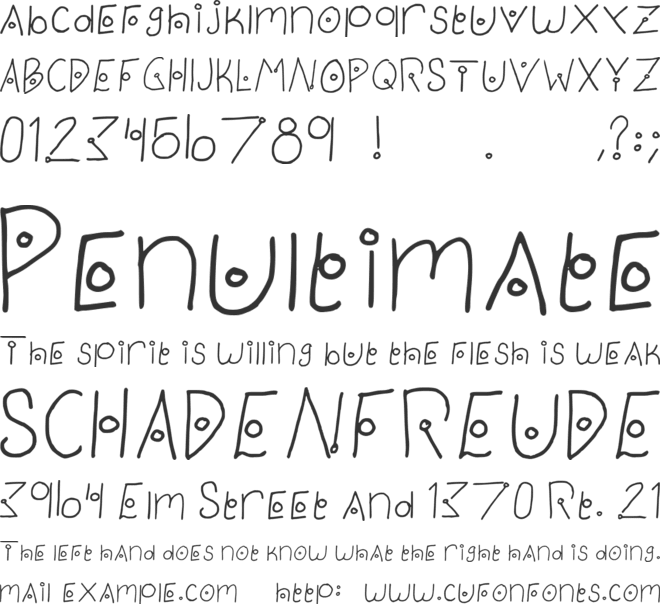 Curiousone font preview