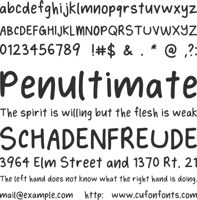 Hynings Handwriting font preview