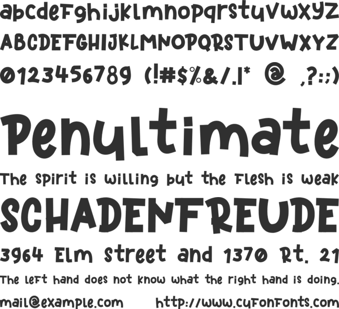 Kidspace font preview