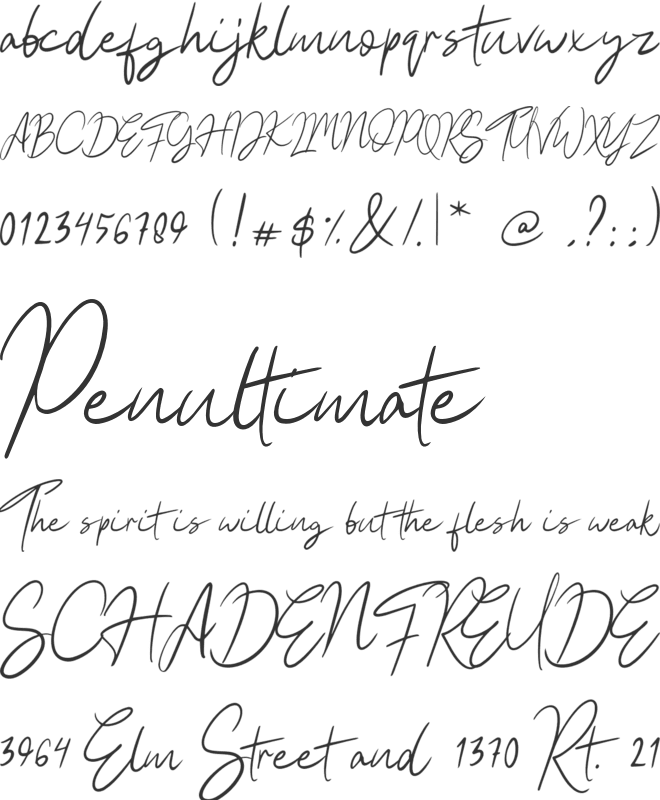 Hesgaki font preview