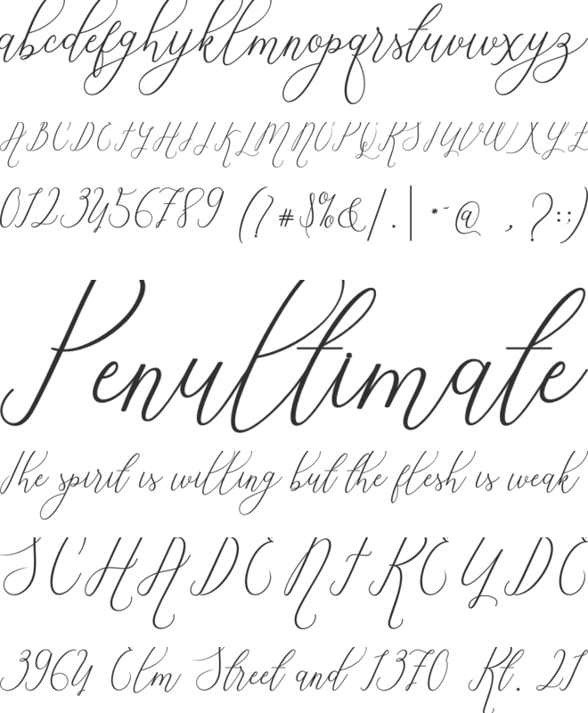 Heart font preview