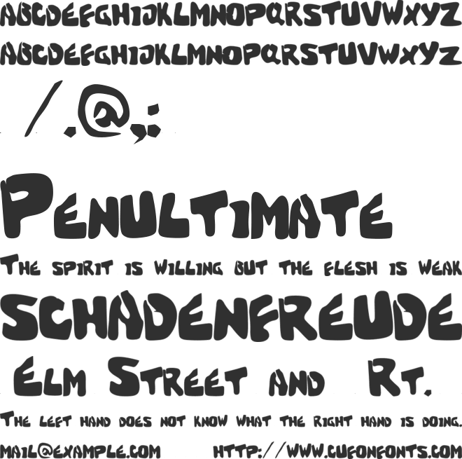Sweet Torture (cracked brain) font preview