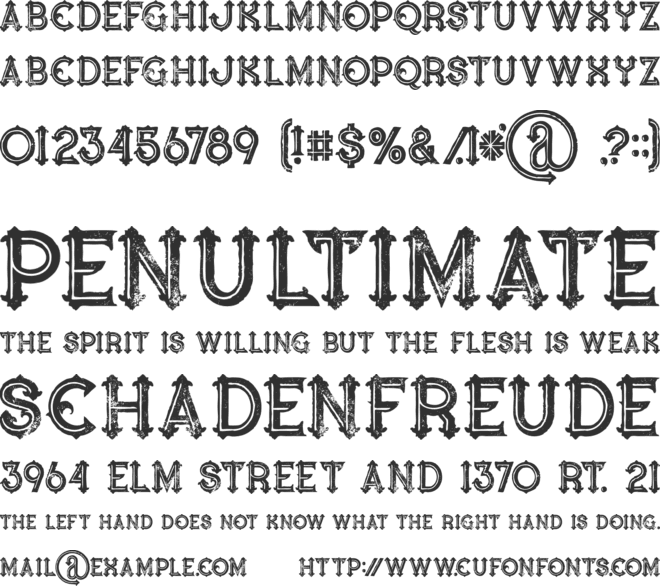 Blue North Inline Grunge font preview