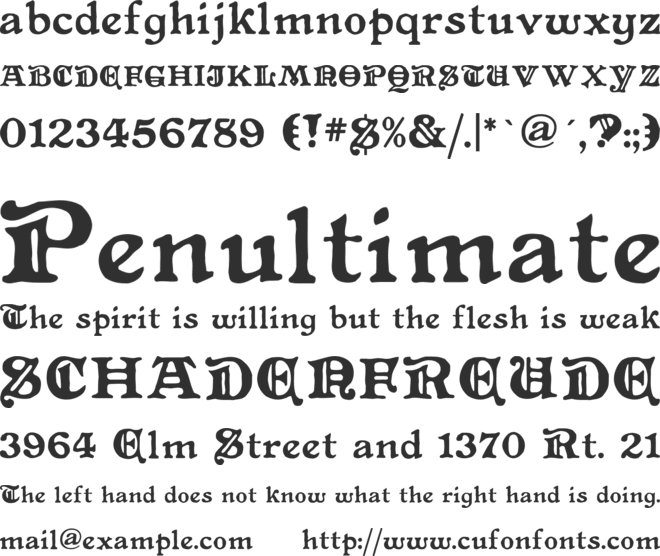 Primitive font preview