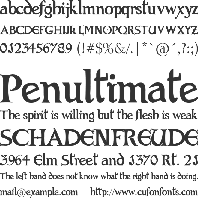 Evil Bible font preview