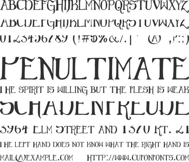 Elementary Gothic font preview