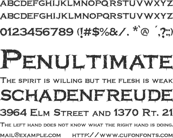 Terrorplate font preview