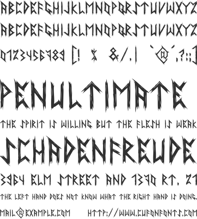 Ancient Runes font preview
