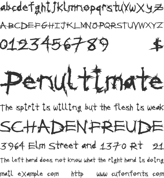 MetalShred font preview