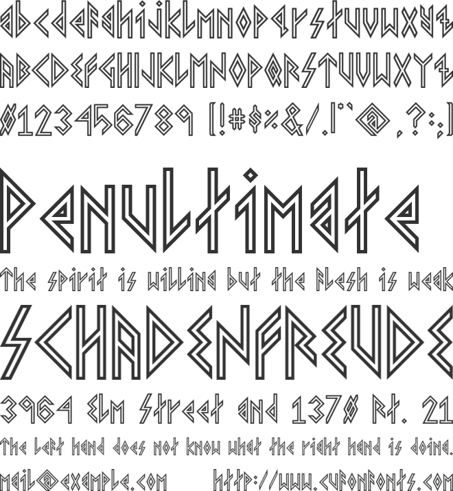 VIKING, YOUNGER Runes font preview