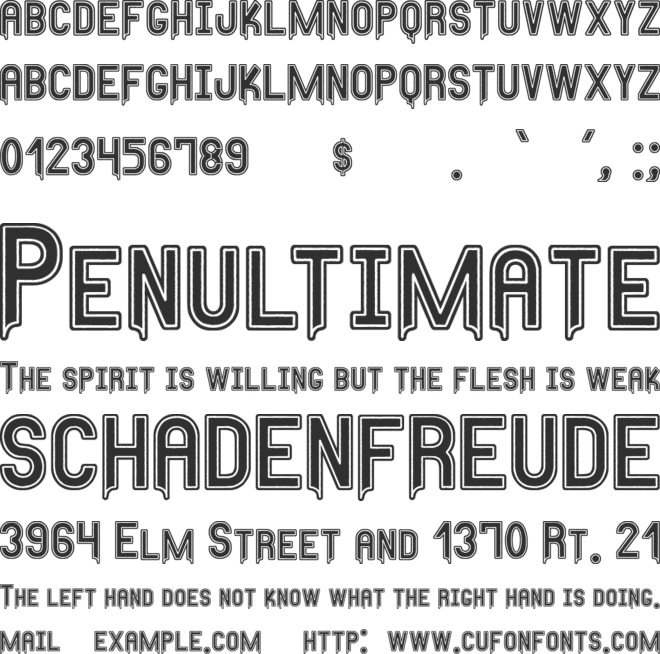 Any Meritous St font preview