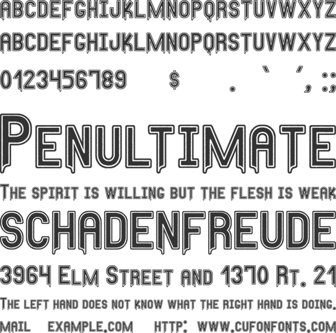 Any Meritous St font preview