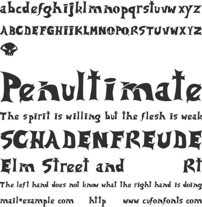 Spawned font preview