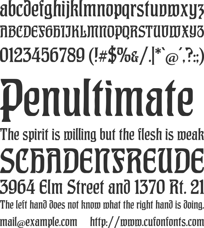 CAT Hohenzollern font preview