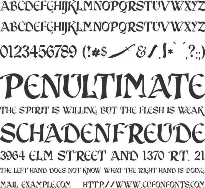 JMH Sindbad font preview