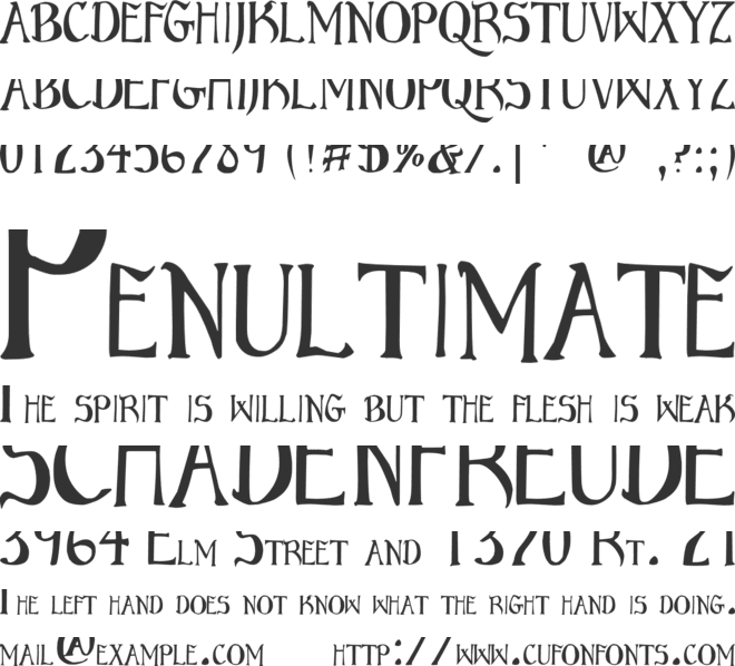 Bruce Scaled font preview
