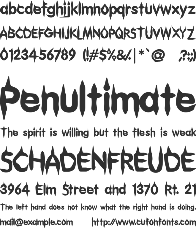 Gibberish font preview