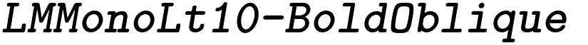 LMMonoLt10-BoldOblique font