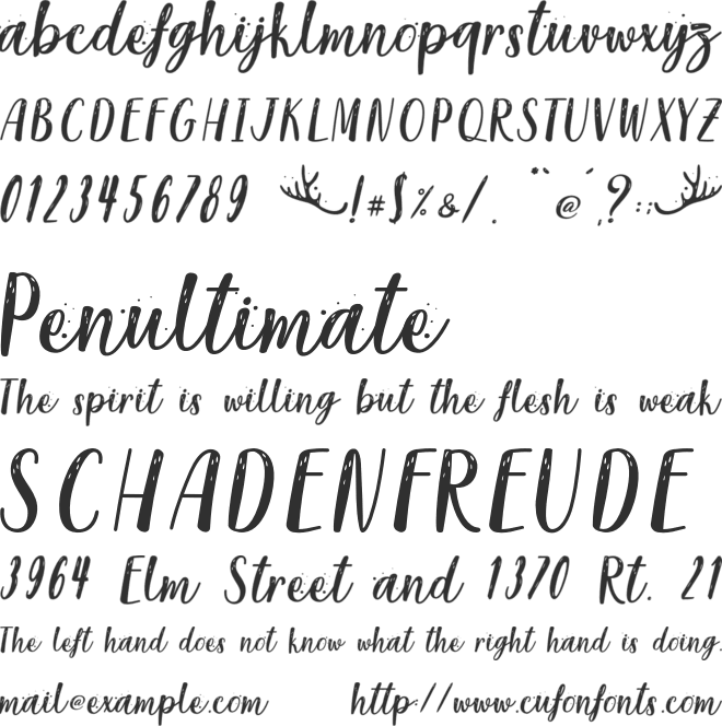 Reindeer Christmas - Personal Use font preview
