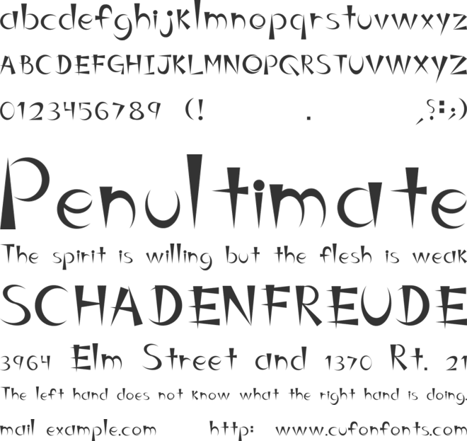 Belinda RGuez font preview