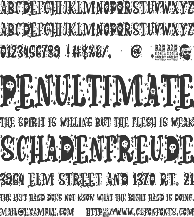 Bad Santa Company font preview