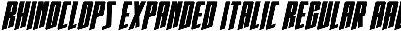 Rhinoclops Expanded Italic Regular font