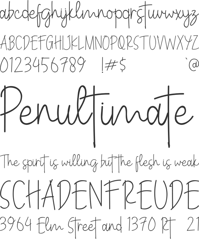 Rosaline font preview