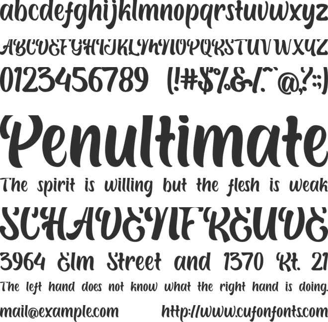 Boughies font preview