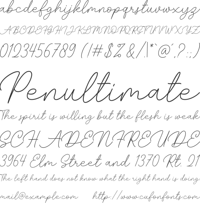 Phallains font preview