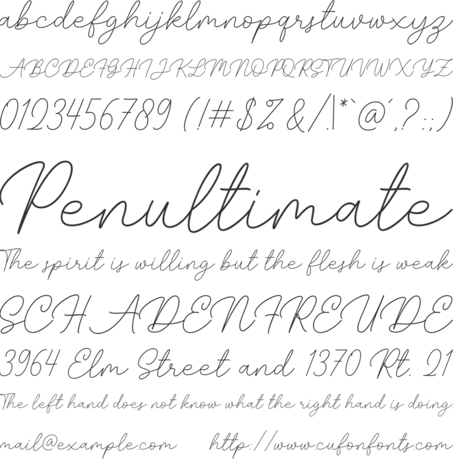 Phallains font preview