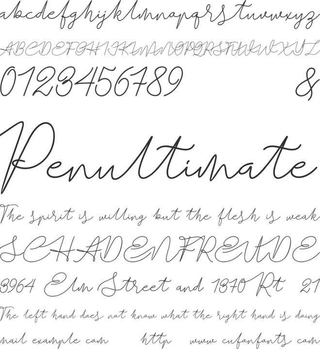 Batavia Glamore Script font preview