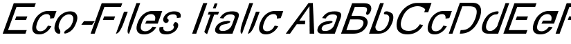 Eco-Files Italic font