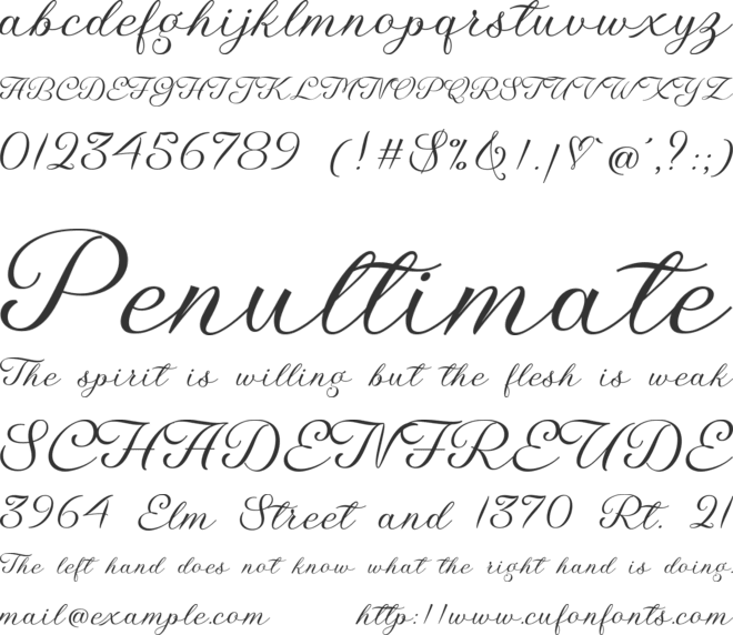 Eleganta font preview