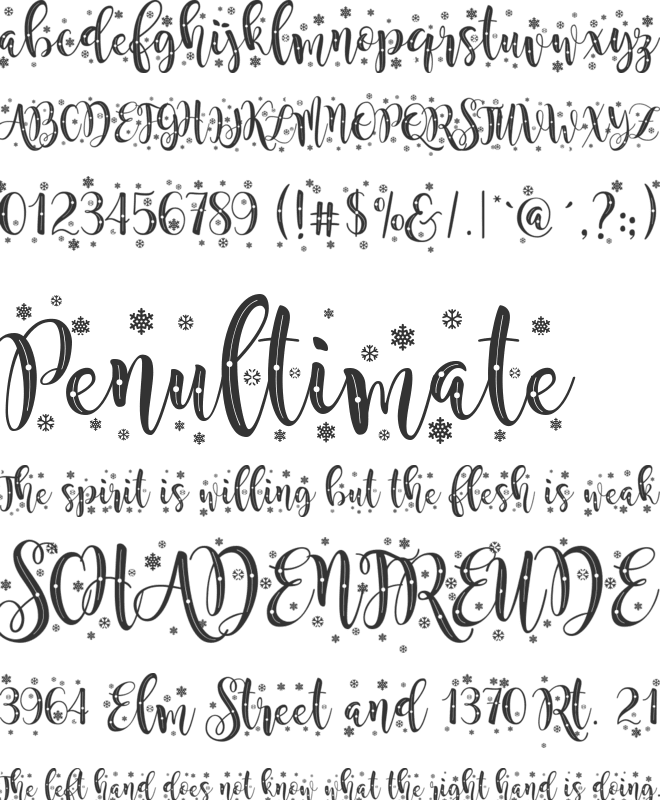 Snowballs font preview