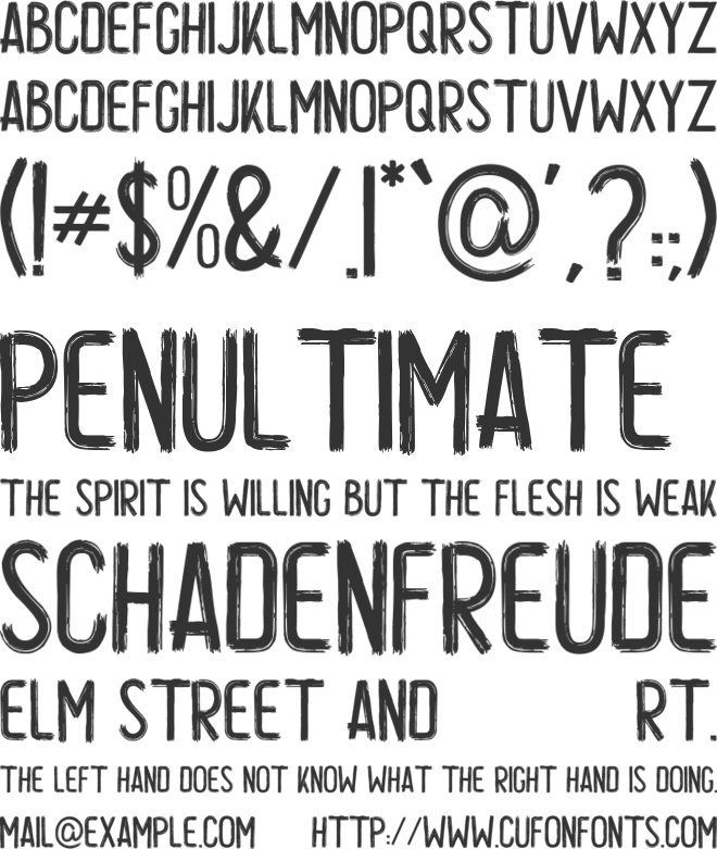 Locare Brush font preview