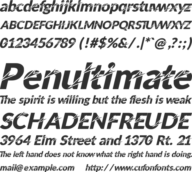 STING font preview