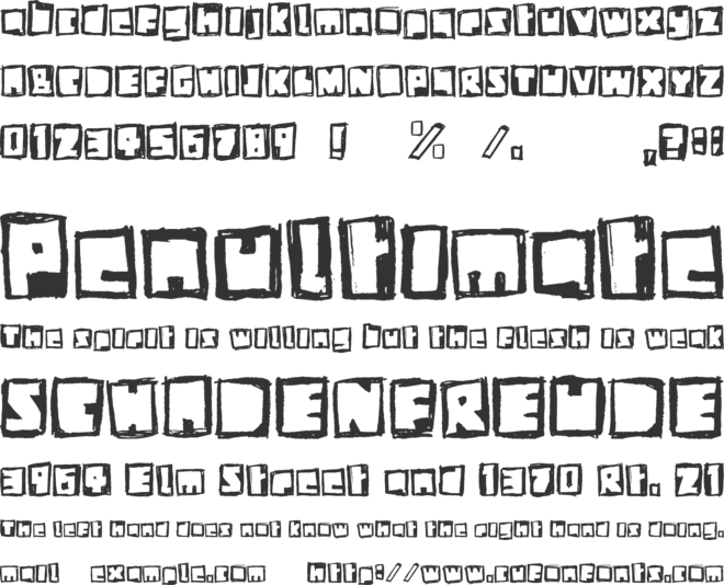 Stiff Neck font preview