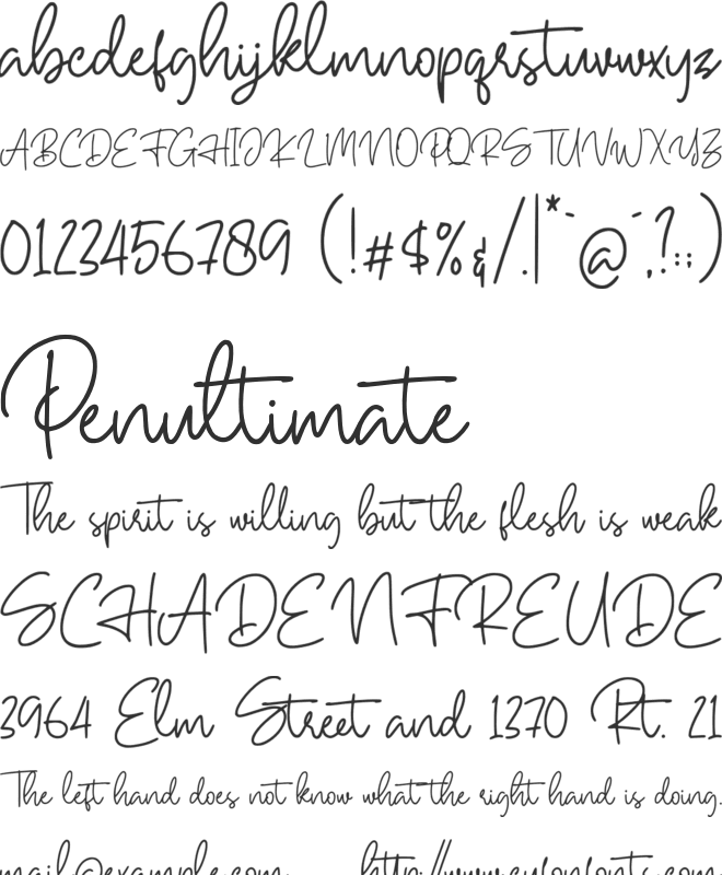 Hallywood font preview