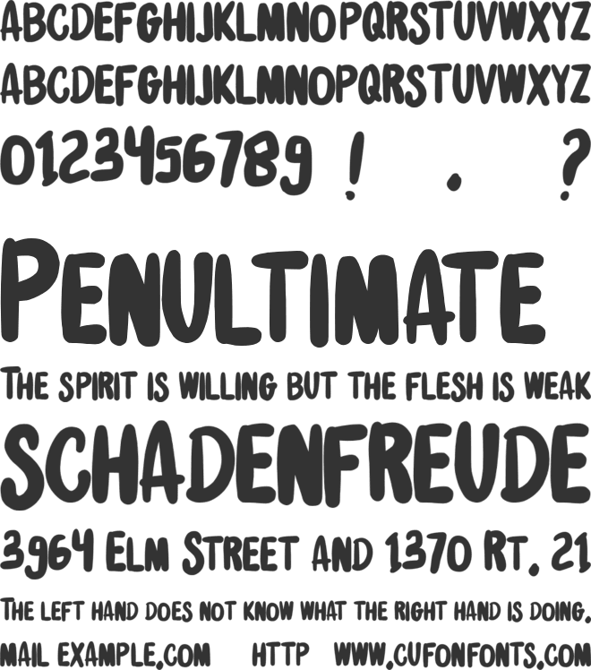 Strength Night font preview