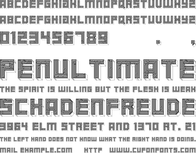 Maze font preview