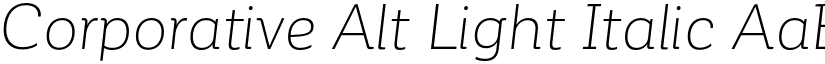 Corporative Alt Light Italic font