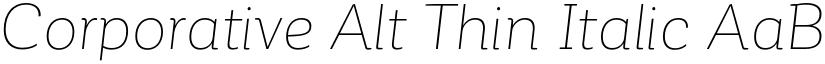 Corporative Alt Thin Italic font
