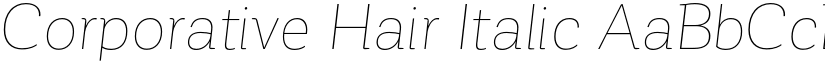Corporative Hair Italic font