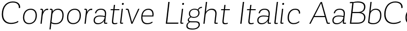 Corporative Light Italic font